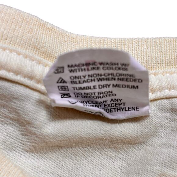 Vintage Y2K We Are Boston Tee US Flag Letters Yellow Tee Anvil Red Bar Tag Large - Picture 4 of 6